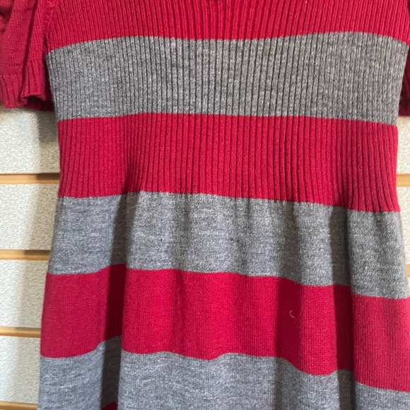 NWTS Takeout XL Pink Gray Striped Cowl Neck‎ Short Sleeve Sweater Dress - Picture 6 of 8
